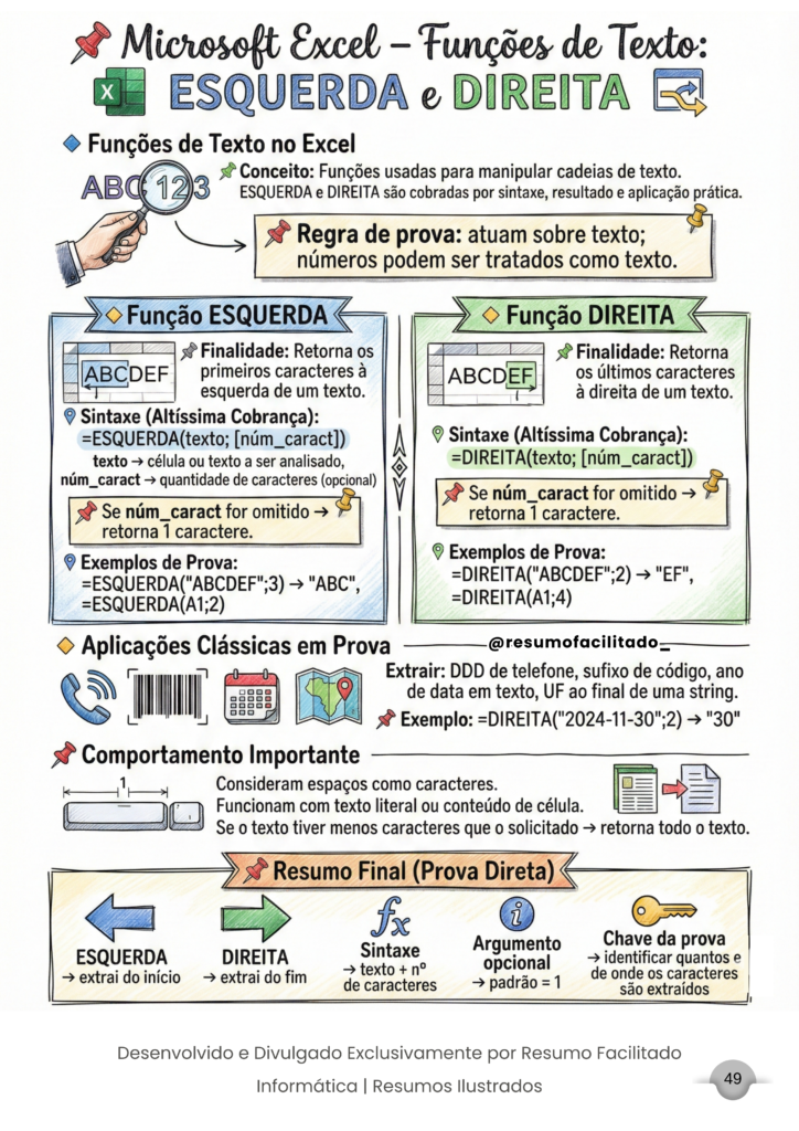 Excel - Texto ESQUERDA e DIREITA